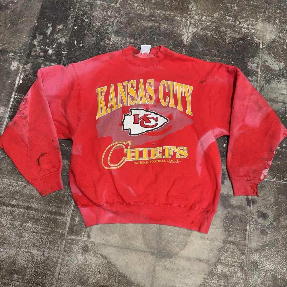 Galt Sand Kansas City Chiefs Crewneck Sweatshirt Men Large Thrashed Red VTG 90s